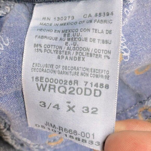 Wrangler Q Baby Dark Wash Mid Rise Elastic Waistband Straight Leg Jeans 4 - Picture 4 of 15